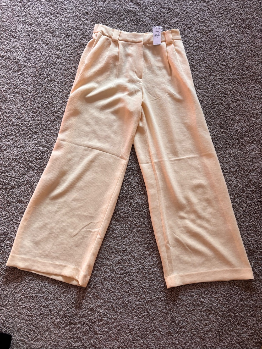 Express Wide Leg Light Yellow Trousers NWT